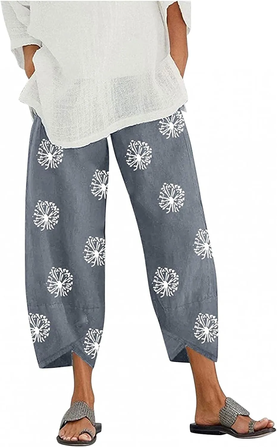 DressBetty - Palazzo Lounge Pants Wide Leg Printed Cropped Bottoms Baggy Trousers Sweatpants