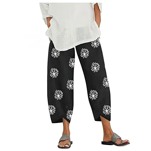 DressBetty - Palazzo Lounge Pants Wide Leg Printed Cropped Bottoms Baggy Trousers Sweatpants