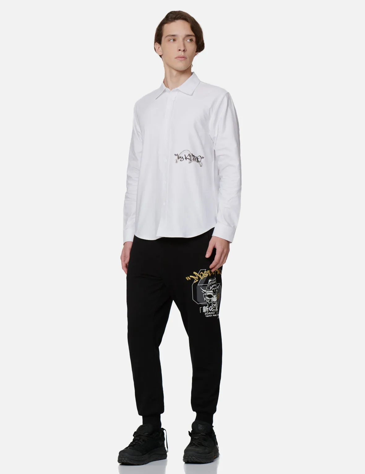 Dripping Hannya Skull Print Sweatpants