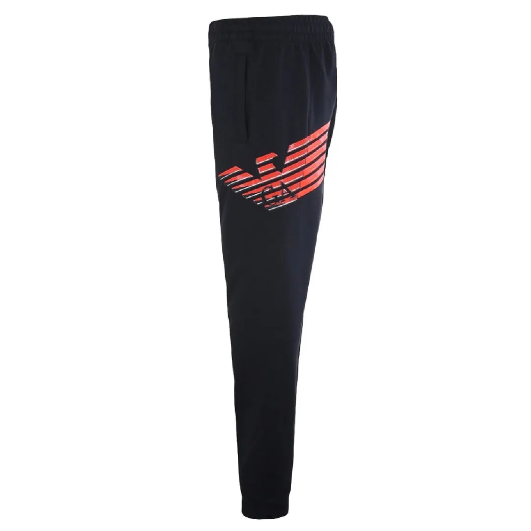 Ea7 Striped Navy Blue Sweatpants