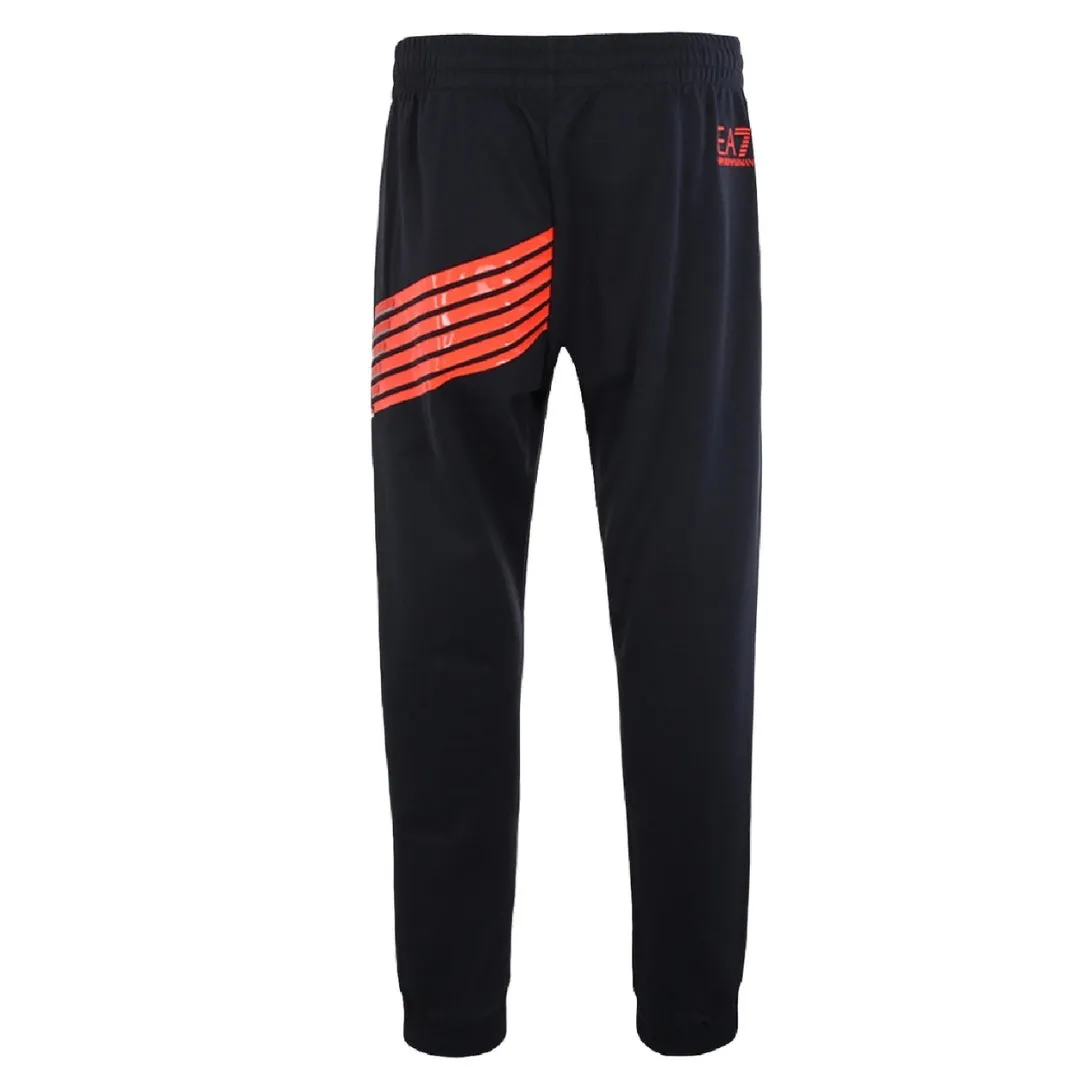 Ea7 Striped Navy Blue Sweatpants