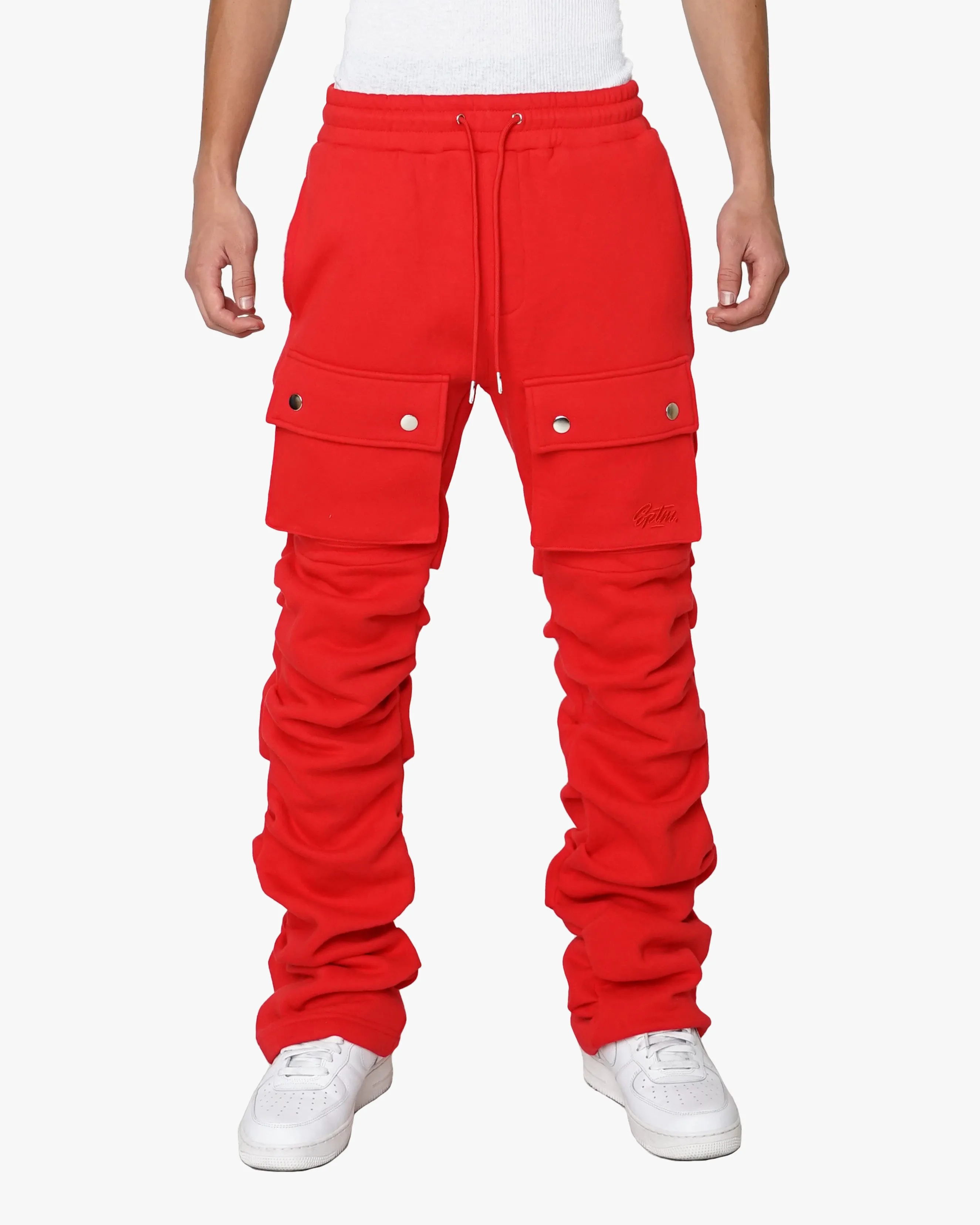 EPTM STACKED CARGO SWEATPANTS-RED