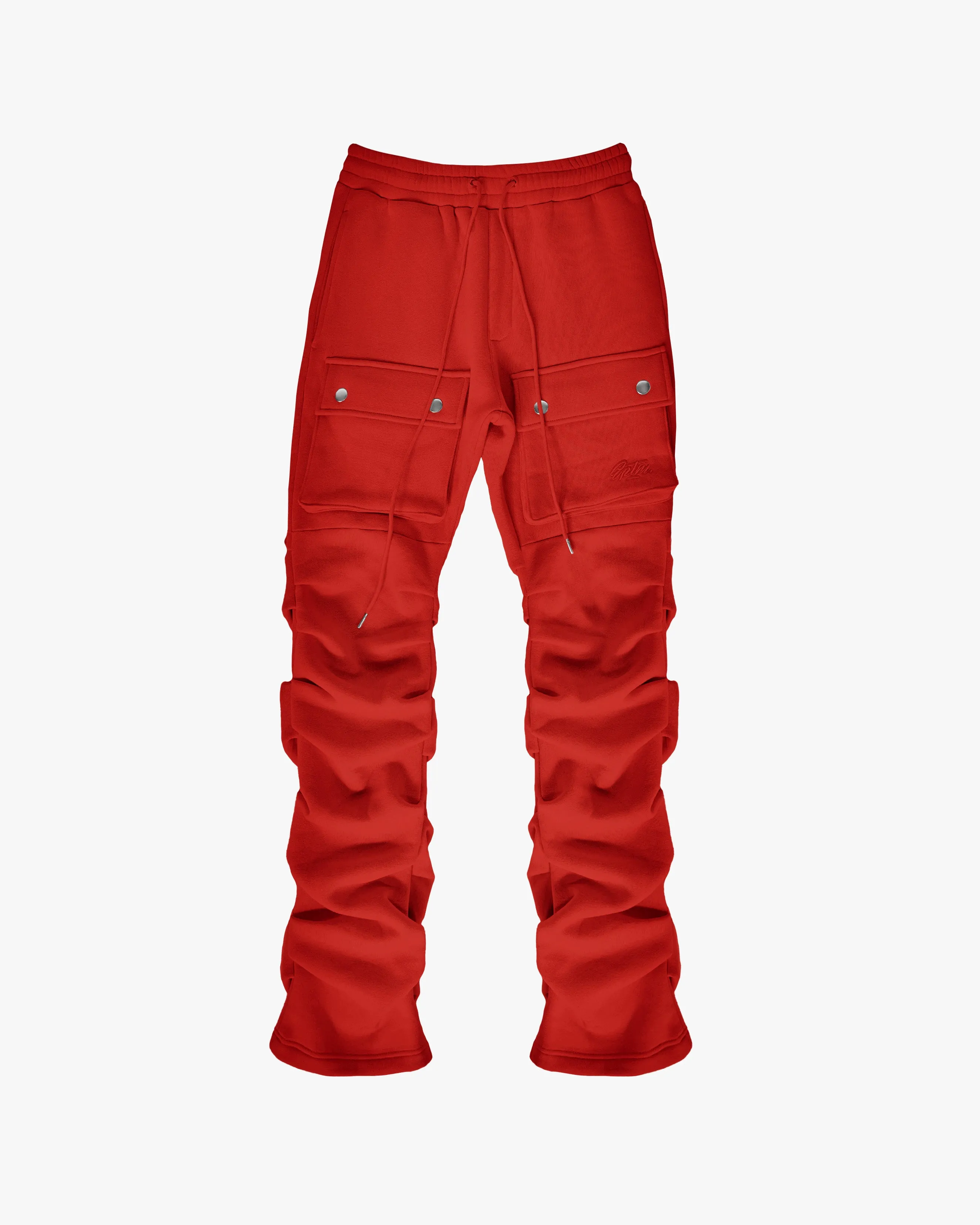 EPTM STACKED CARGO SWEATPANTS-RED