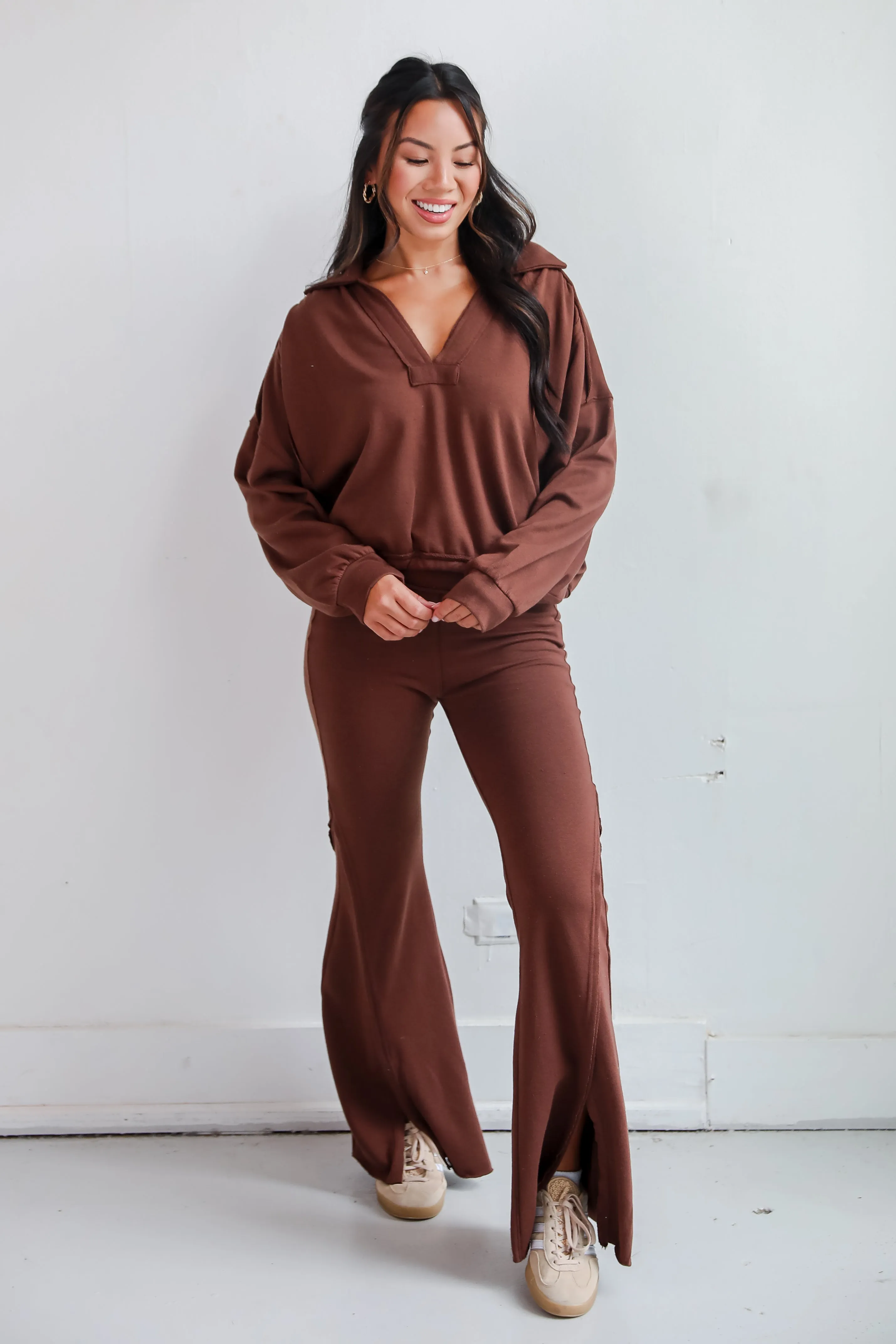 FINAL SALE - Cuddly Delight Flared Sweatpants