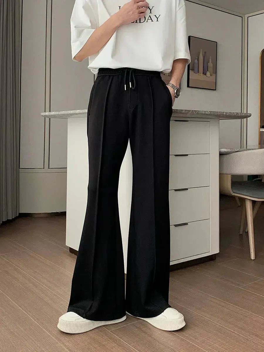 Flared Elastic Waist Wide-leg Sweatpants