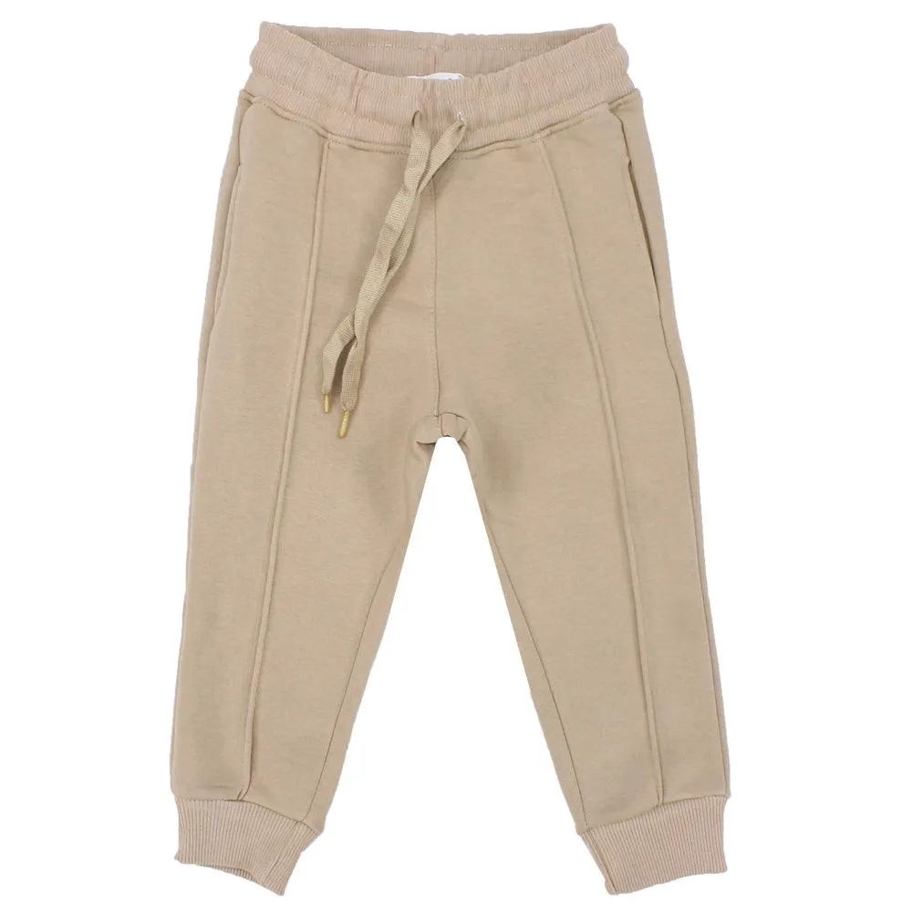 Fleeced Beige Sweatpants