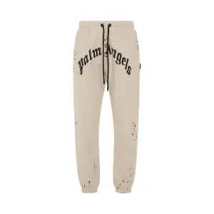 GC Glittered Logo Sweatpants in Off White/Black