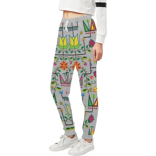 Geometric Floral Summer-Gray Women's Sweatpants