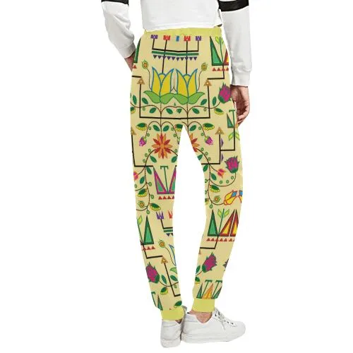 Geometric Floral Summer-Vanilla Women's Sweatpants