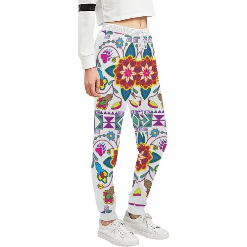 Geometric Floral Winter-White Women's Sweatpants