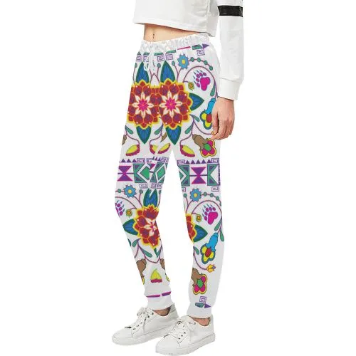 Geometric Floral Winter-White Women's Sweatpants