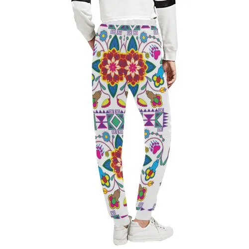 Geometric Floral Winter-White Women's Sweatpants