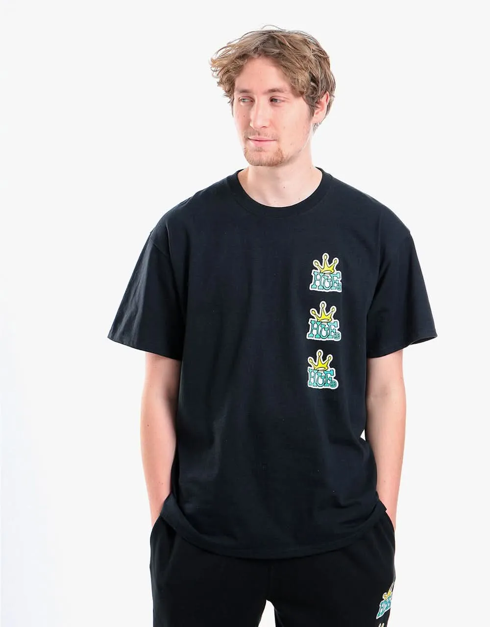 HUF Stack Crown T-Shirt - Black