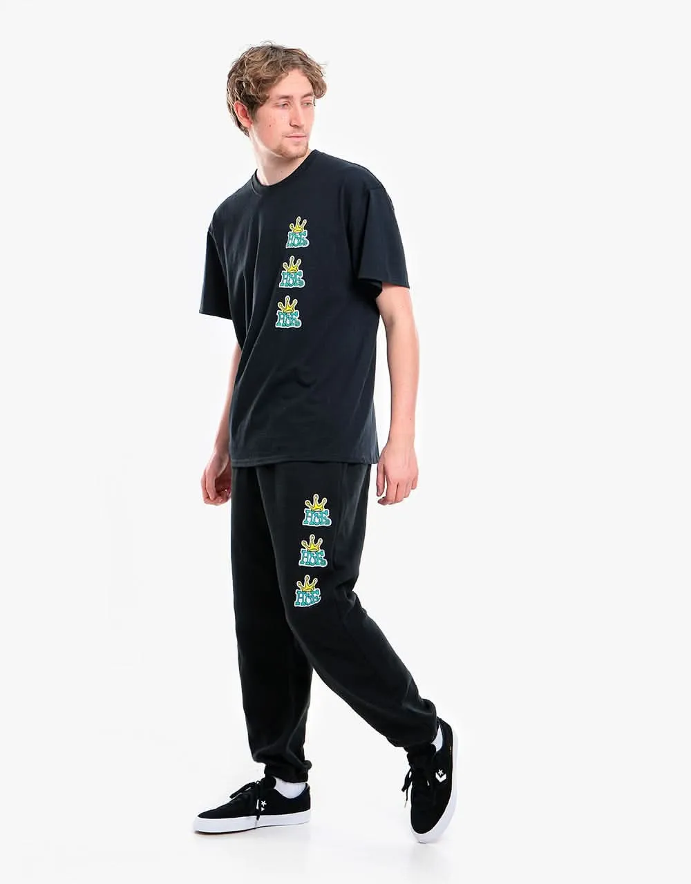 HUF Stack Crown T-Shirt - Black