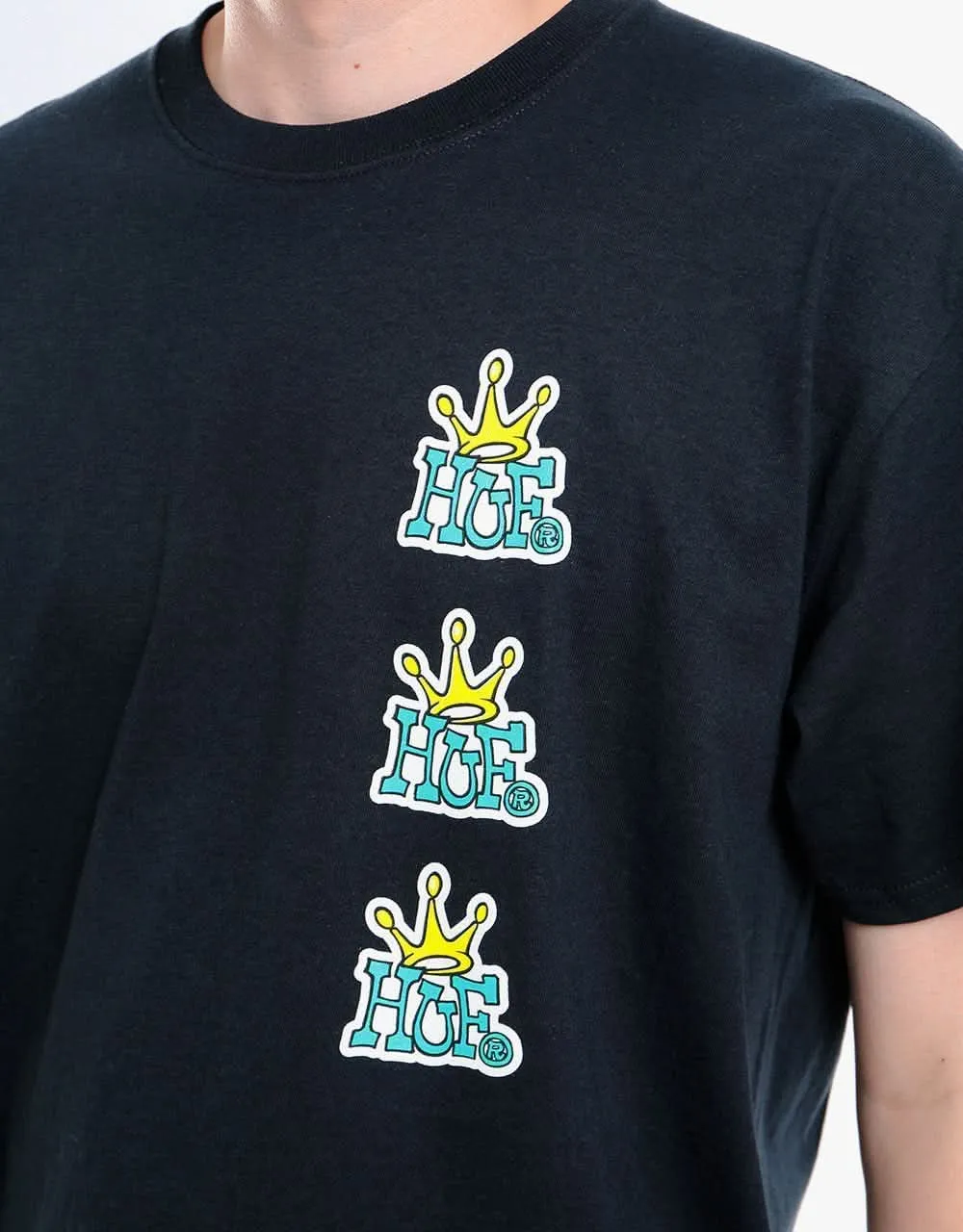 HUF Stack Crown T-Shirt - Black