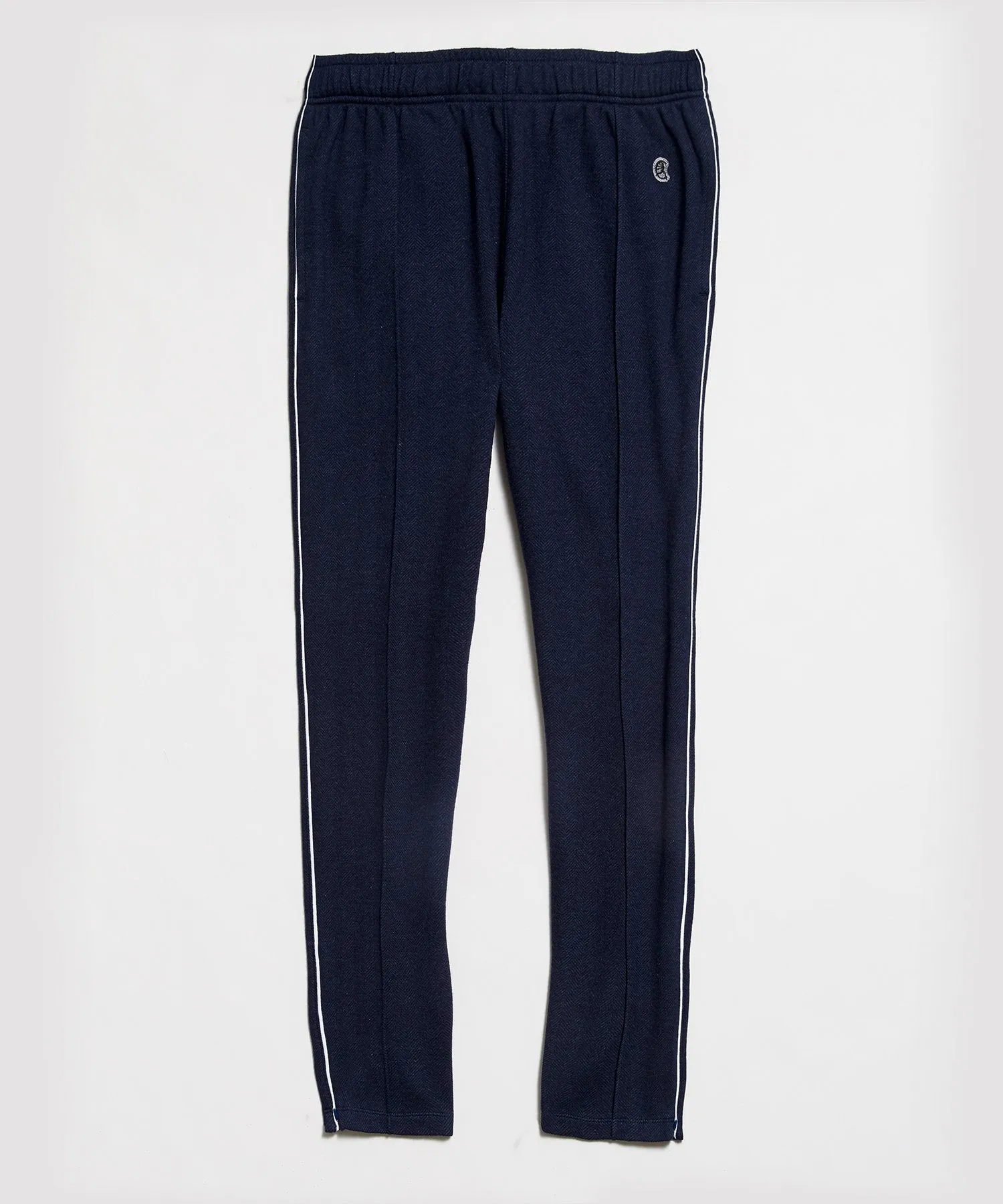 Italian Wool Herringbone Sweatpant in Navy