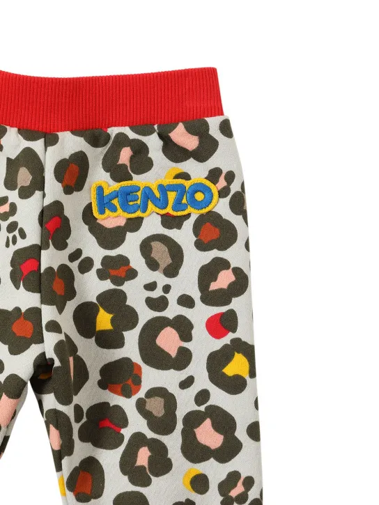 Kenzo Kids   Printed cotton jersey sweatpants w/logo 