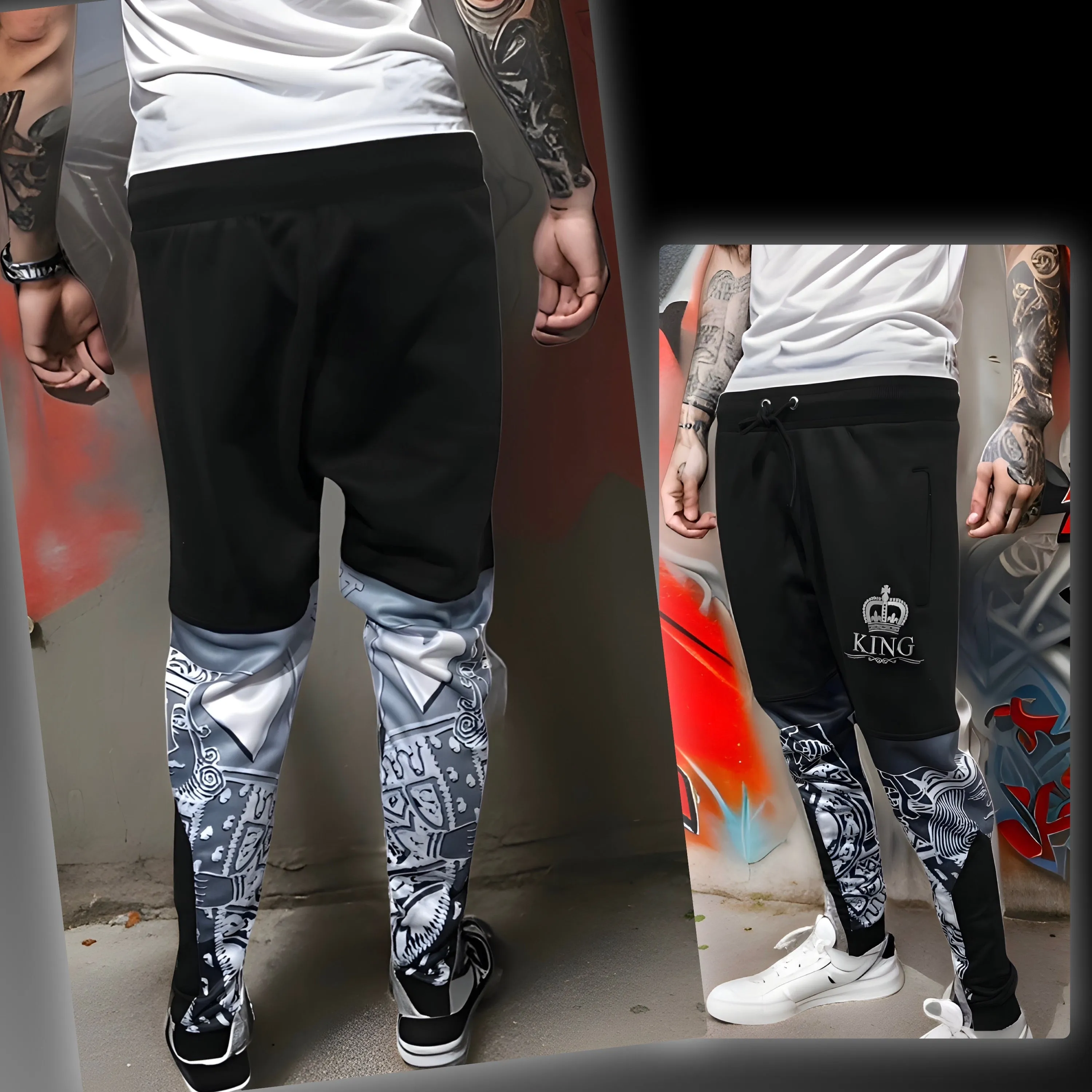 ^KING OF HEARTS^ LUXURY JOGGER SWEATPANTS (CUT & SEW)(EMBROIDERED LOGOS)