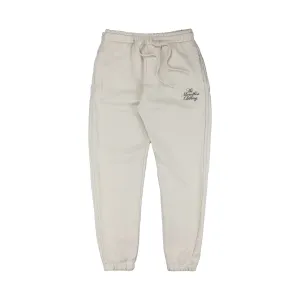 Marathon Stacked Script Sweatpants - Bone/Black