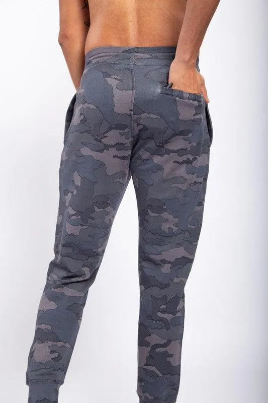 Mens Jagged Camo Joggers Mono B