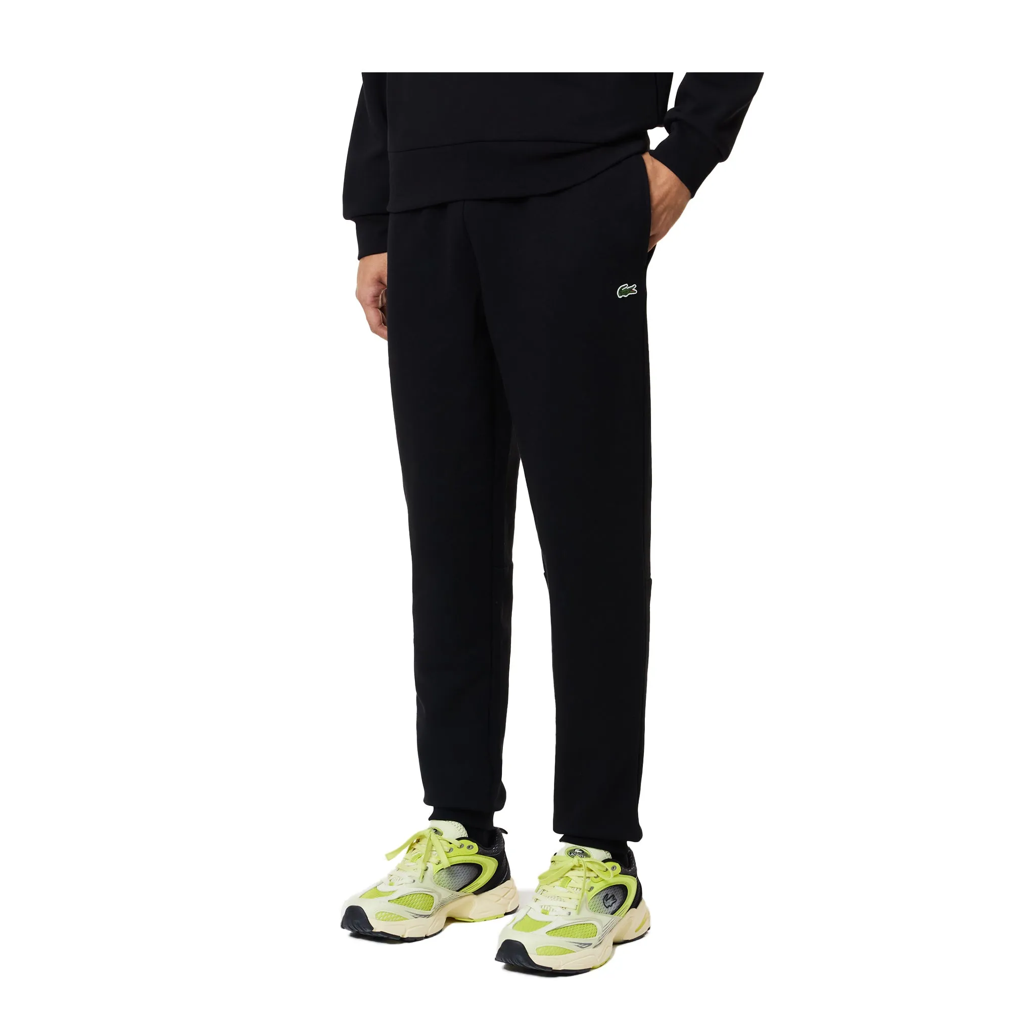 Men's Lacoste Tapered Leg Sweatpants - Black