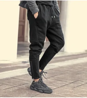 Men's Spring/Autumn Warm Thick Loose Pants With Fleece Inside