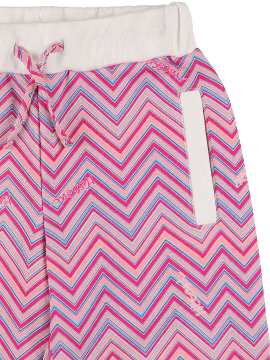 Missoni   Zig zag print cotton jersey sweatpants 