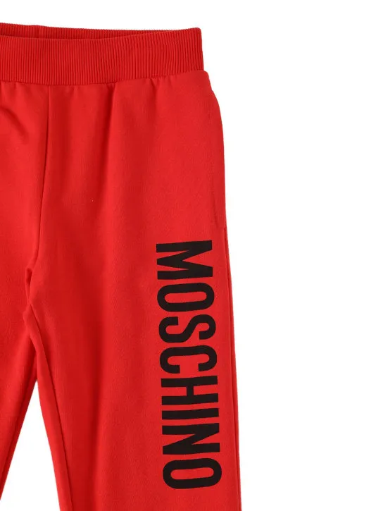 Moschino   Logo print cotton sweatpants 