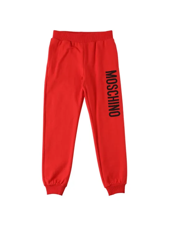 Moschino   Logo print cotton sweatpants 