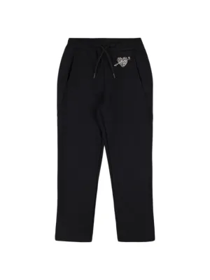 MSGM   Heart embroidered cotton sweatpants 