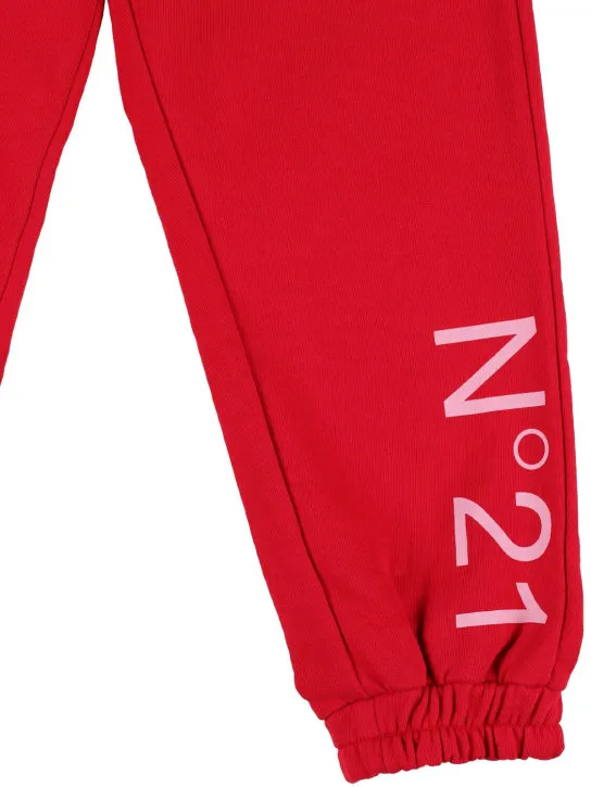 N°21   Logo print cotton jersey sweatpants 