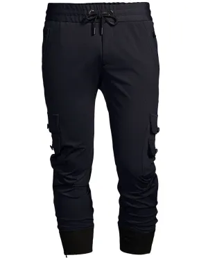 Navy Drawstring Cargo Sweatpants