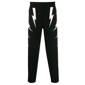 Neil Barrett Black Tigerbolt Bonded Sweatpants