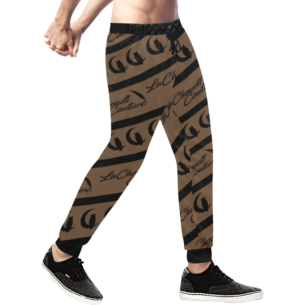 NICE ONE BROWN Men's All Over Print Sweatpants