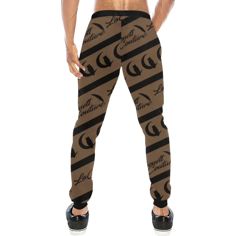 NICE ONE BROWN Men's All Over Print Sweatpants