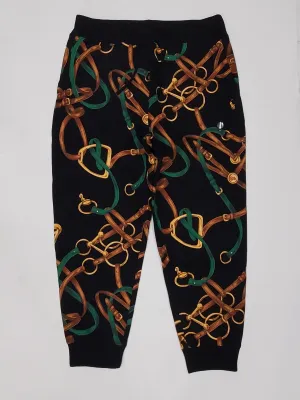 Nwt Polo Ralph Lauren Black Bridle Fleece Joggers