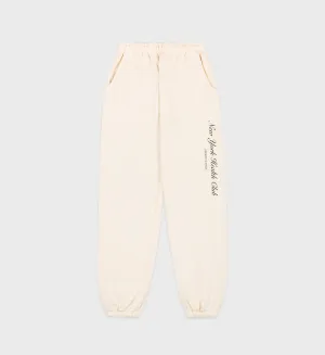 NY Health Club Sweatpant - Cream/Black