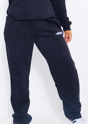 Plus Black Embroidered Studio Joggers