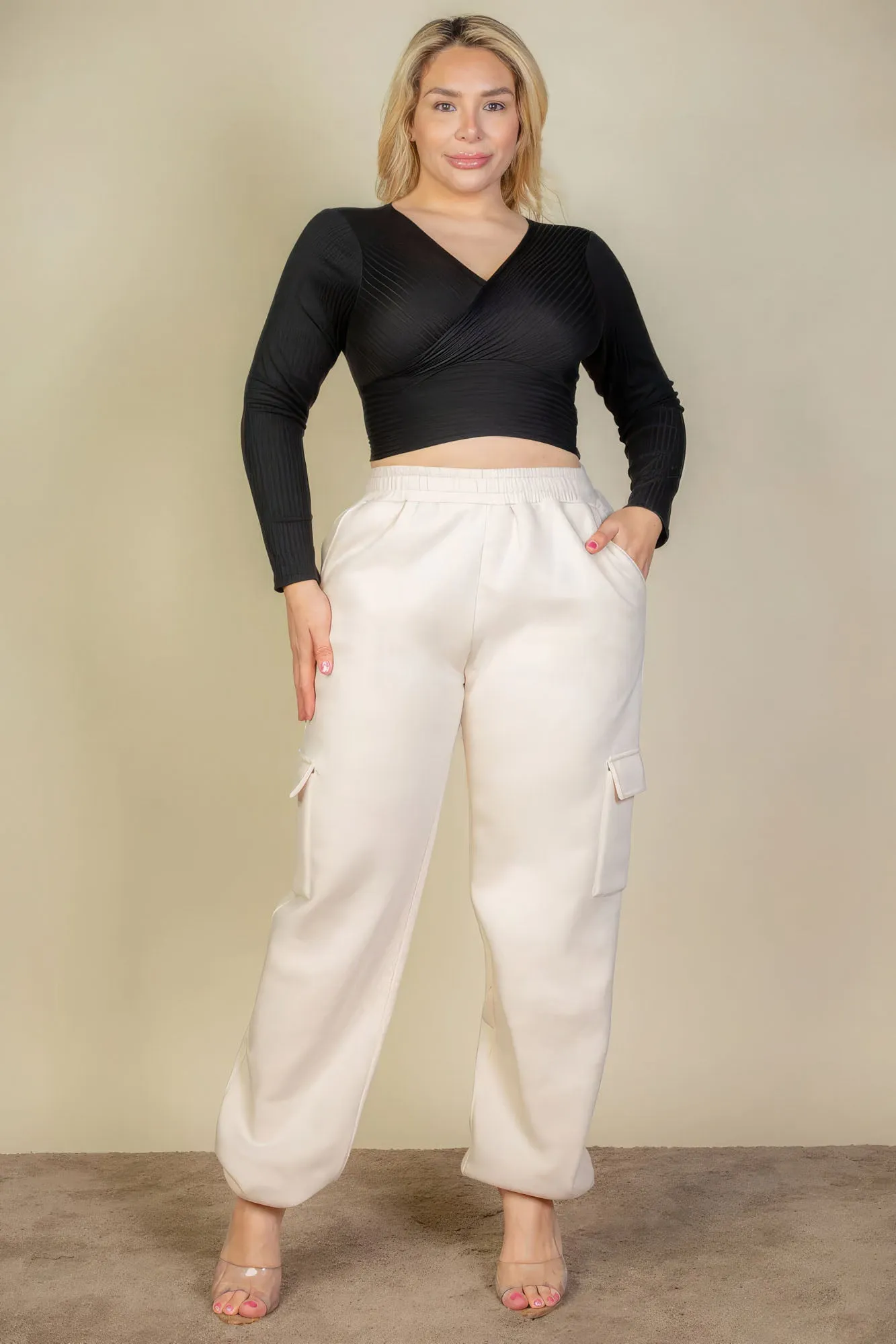 Plus Size Side Pocket Drawstring Waist Sweatpants (4 Colors)