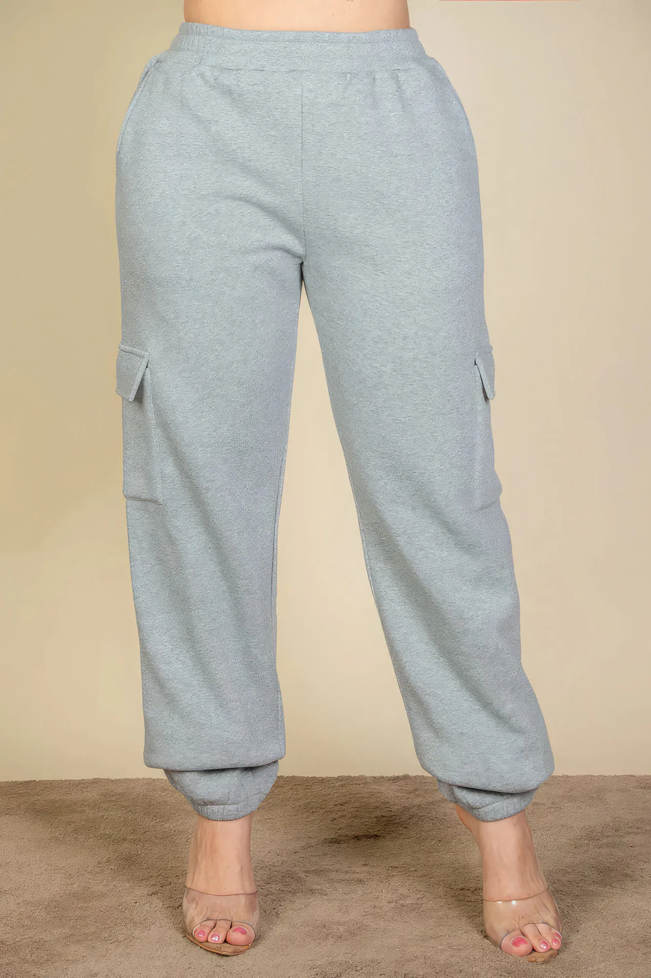 Plus Size Side Pocket Drawstring Waist Sweatpants (4 Colors)