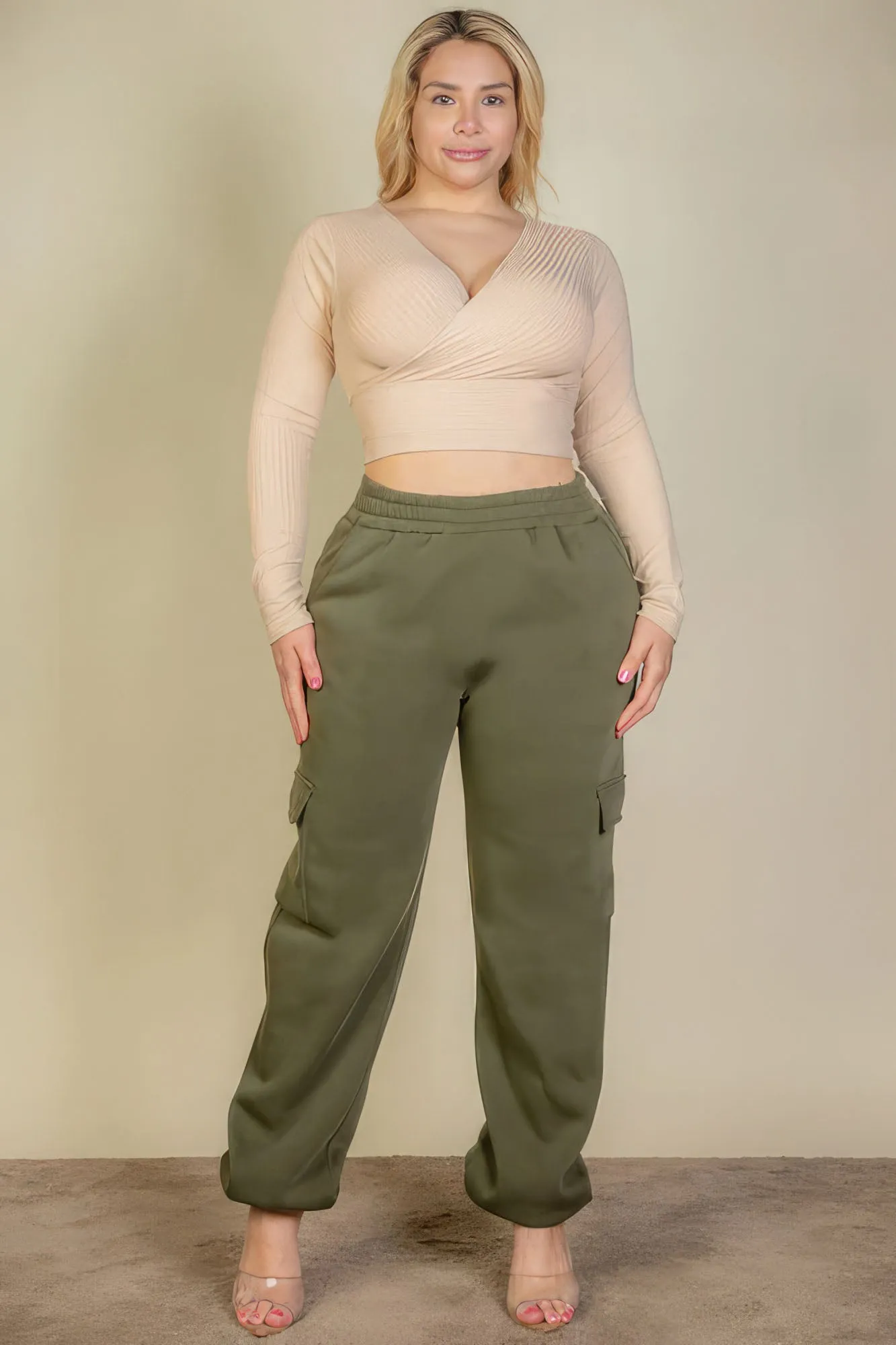 Plus Size Side Pocket Drawstring Waist Sweatpants (4 Colors)