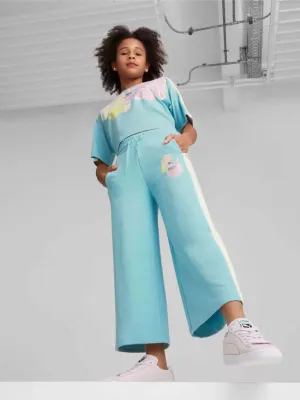 Puma Girls Sweatpants Blue Wide Leg