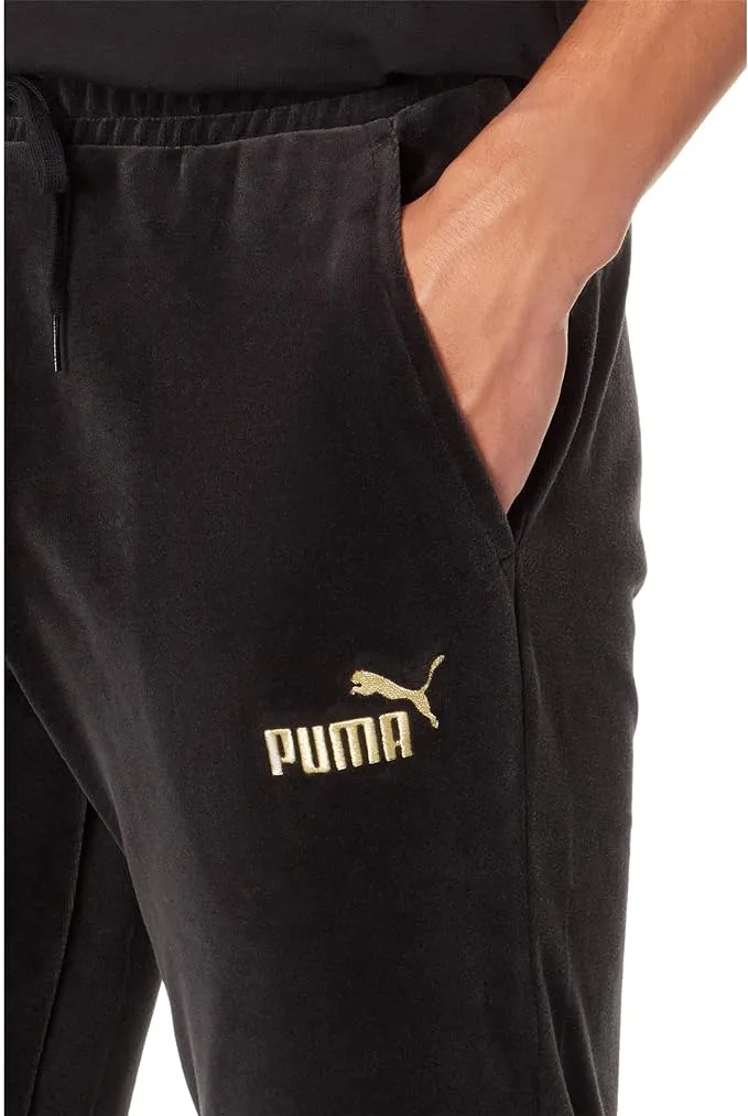 PUMA Men's Gold Trimmed Velour Track Pants