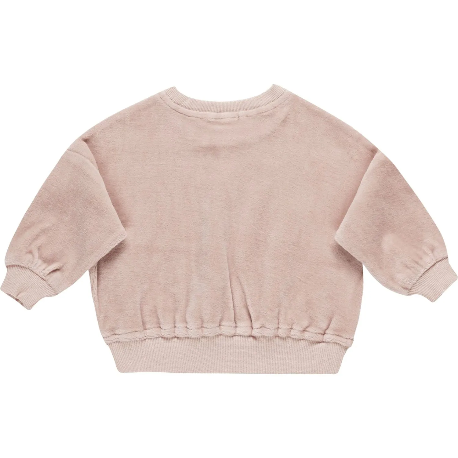 Quincy Mae Velour Relaxed Sweatshirt - Blush