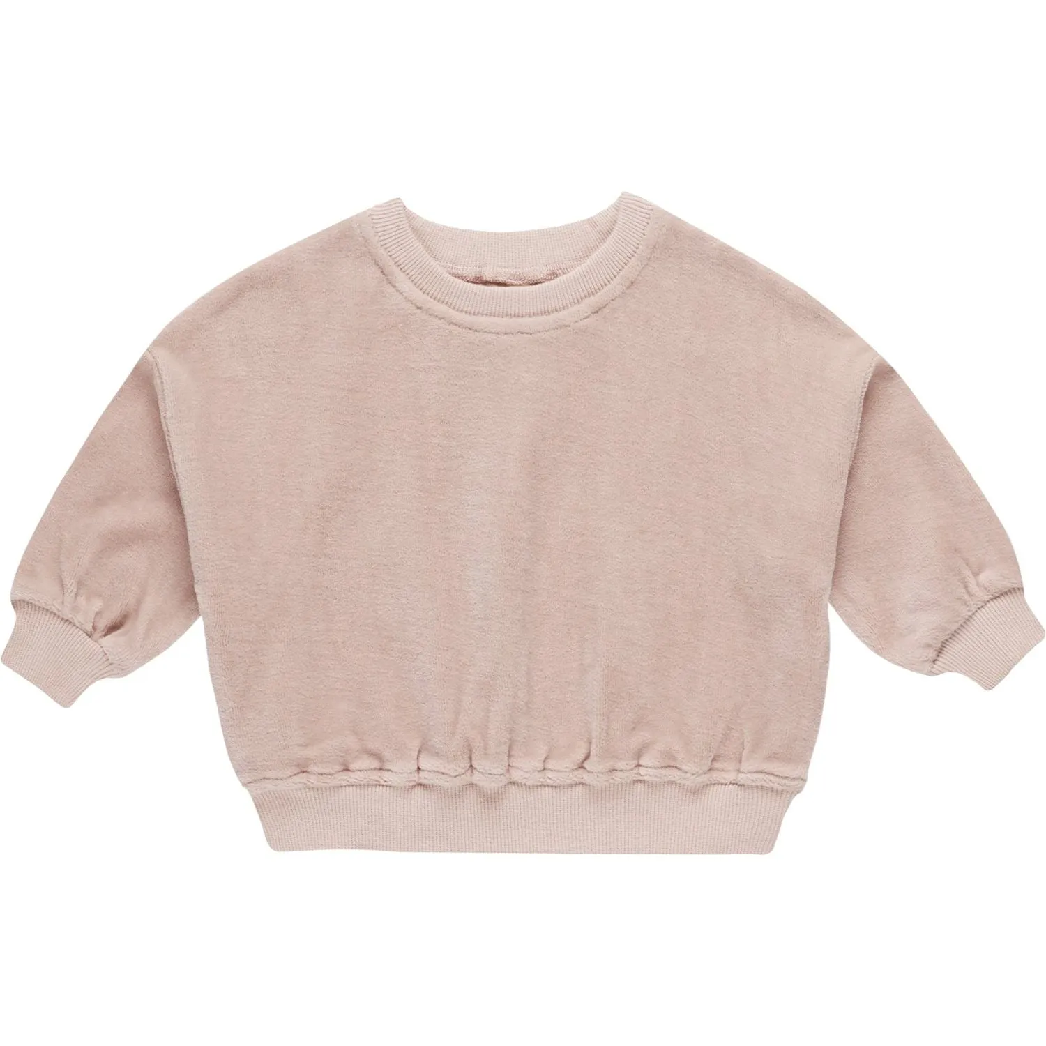 Quincy Mae Velour Relaxed Sweatshirt - Blush