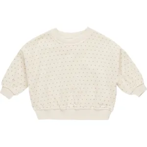 Quincy Mae Velour Relaxed Sweatshirt - Polka Dot