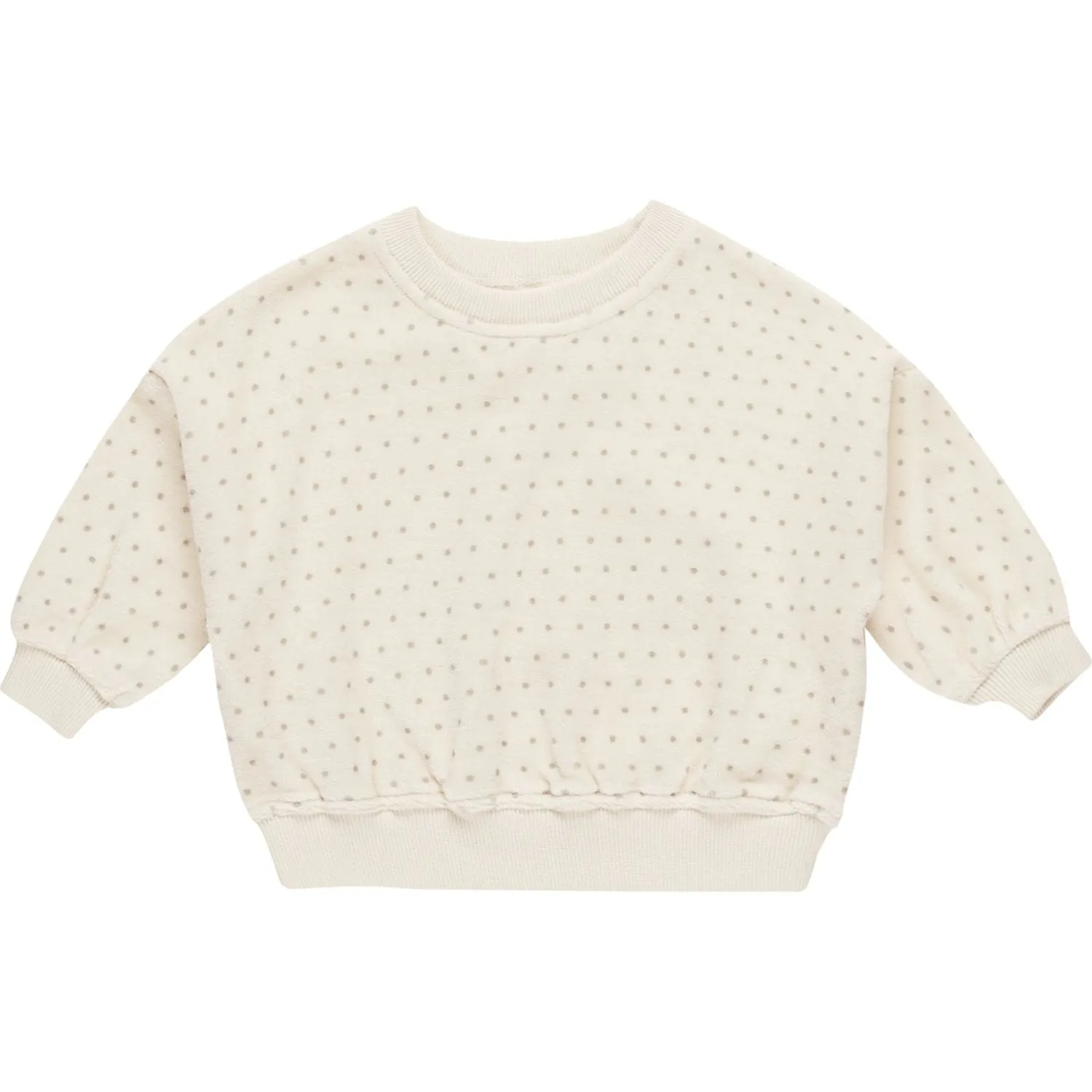 Quincy Mae Velour Relaxed Sweatshirt - Polka Dot