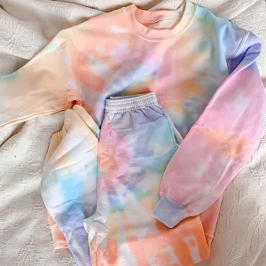 Rainbow Spiral Tie Dye Sweatsuit Set