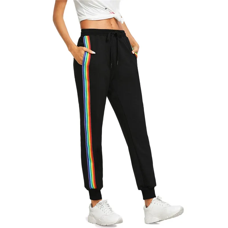 Rainbow Striped Side Sweatpants