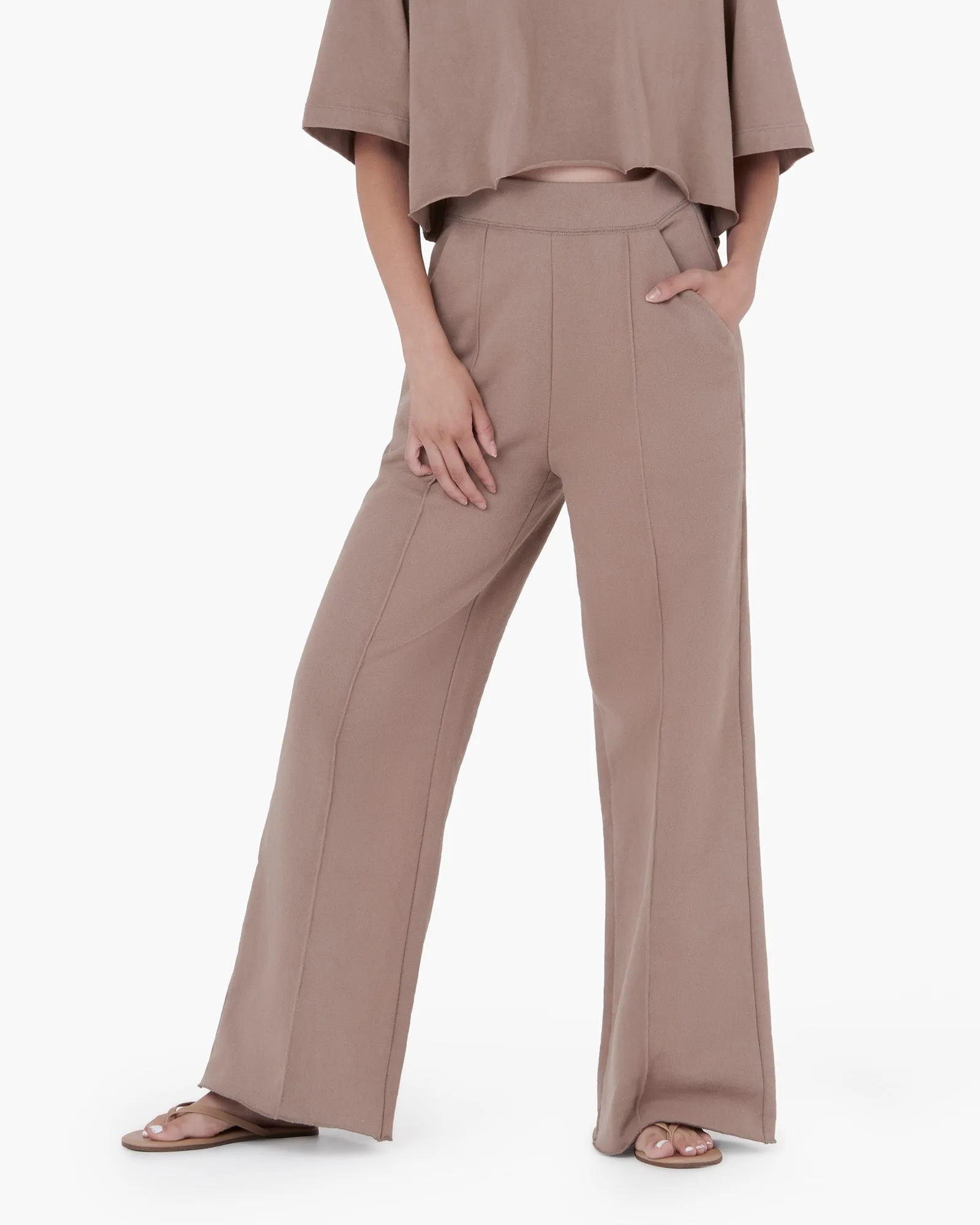 Raw Edge Wide Leg Pant - Earthen